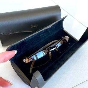 Cartier Natural Horn Rimless Sunglasses 140